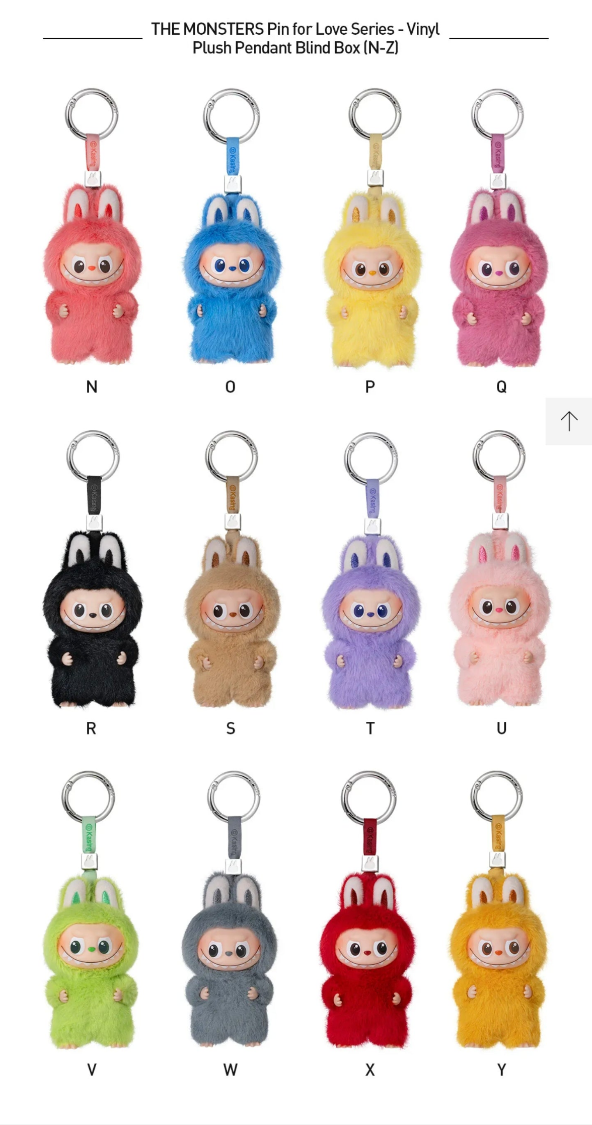 THE MONSTERS Pin for Love Series-Vinyl Plush Pendant Blind Box (N-Z)