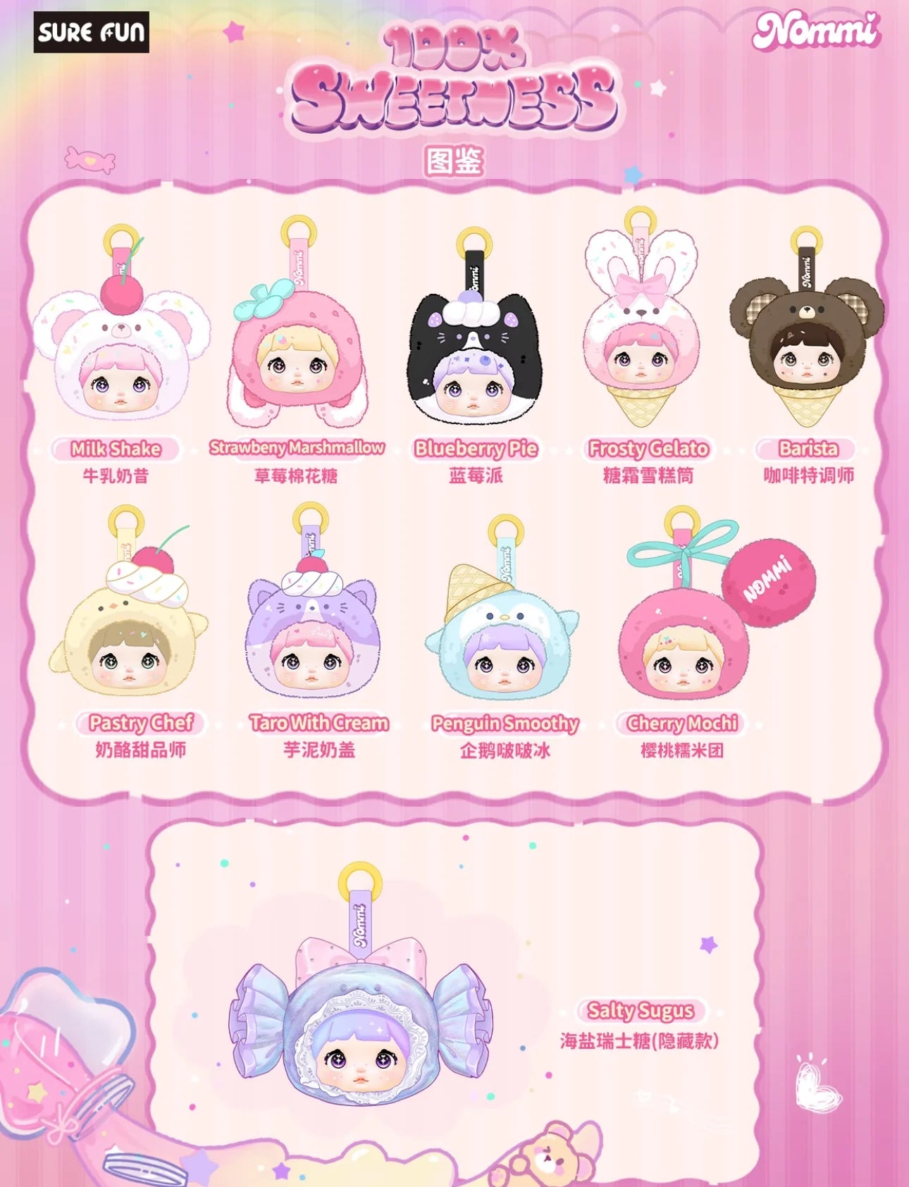 Nommi - 100% Sweetness Series Plush Pendant BlindBox
