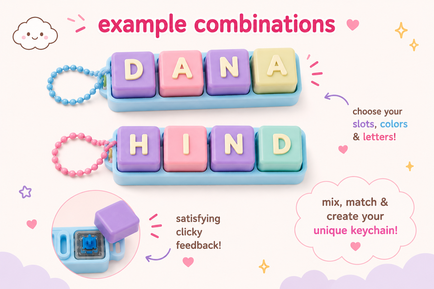 ♡ Create Your Own Fidget Clicker Keychain ♡